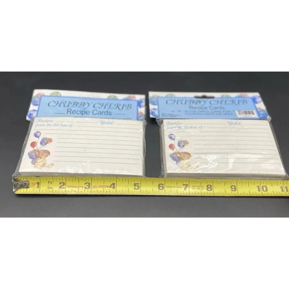 Chubby Cherub Recipe Cards 5x3 Lot of 2 Packs 50 Each Vintage NOS Home Cook Chef